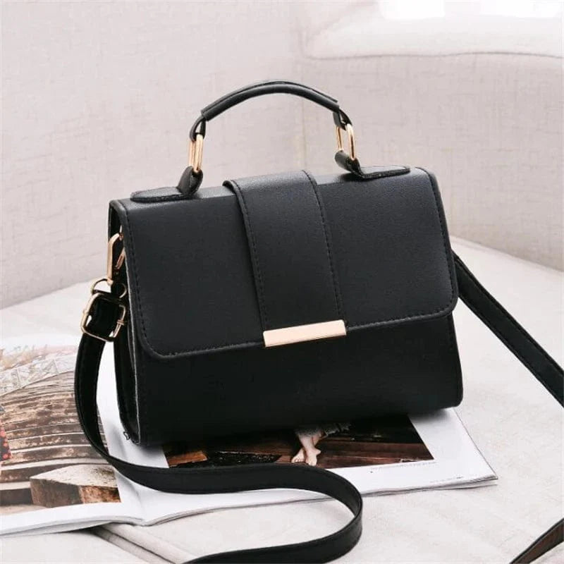 Showlu Fashion Women's PU Leather Flap Shoulder Bag, retro crossbody handbag with high-quality material and stylish design.