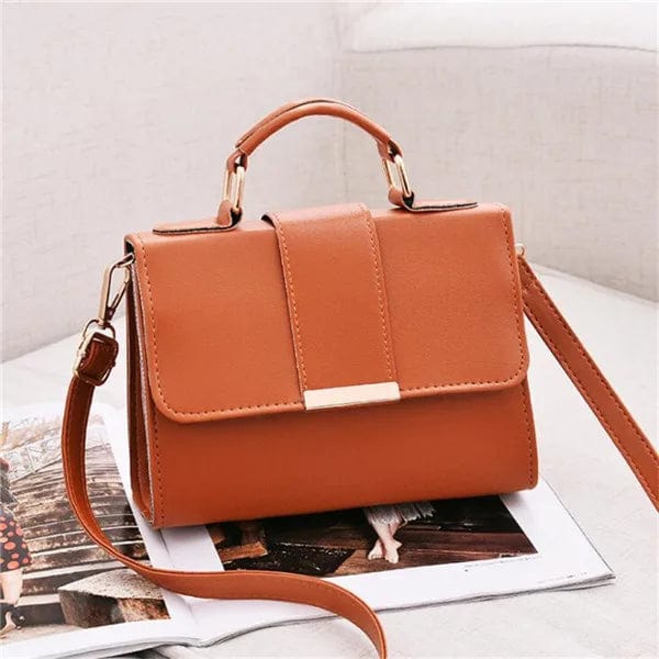 Showlu Fashion Women's PU Leather Flap Shoulder Bag, retro crossbody handbag with high-quality design and stylish details.