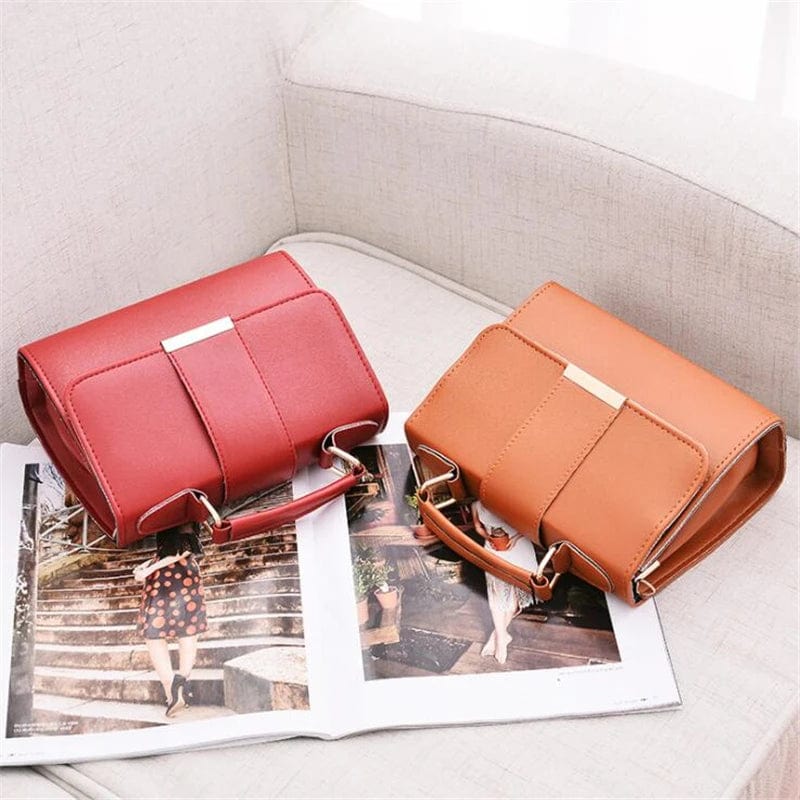 Showlu Fashion Women's PU Leather Flap Shoulder Bag, retro crossbody handbag with high-quality material and stylish design.