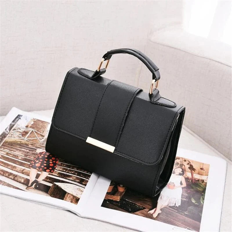 Showlu Fashion Women's PU Leather Flap Shoulder Bag, retro crossbody handbag with high-quality material and stylish design.