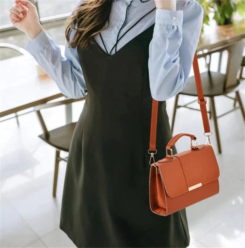 Showlu Fashion Women's PU Leather Flap Shoulder Bag with crossbody strap, retro design, high-quality finish, perfect for women.