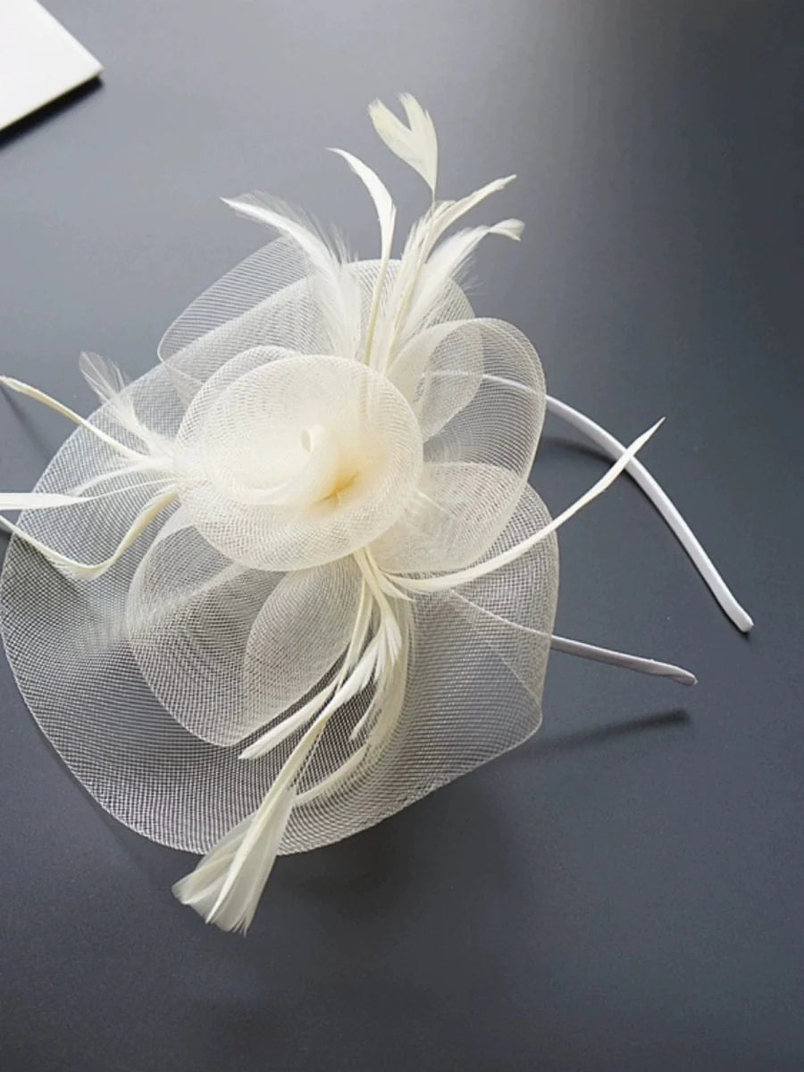 Elegant mesh Billycock hat for women, perfect for stage performances and spring-summer fashion by Showlu Fashion.