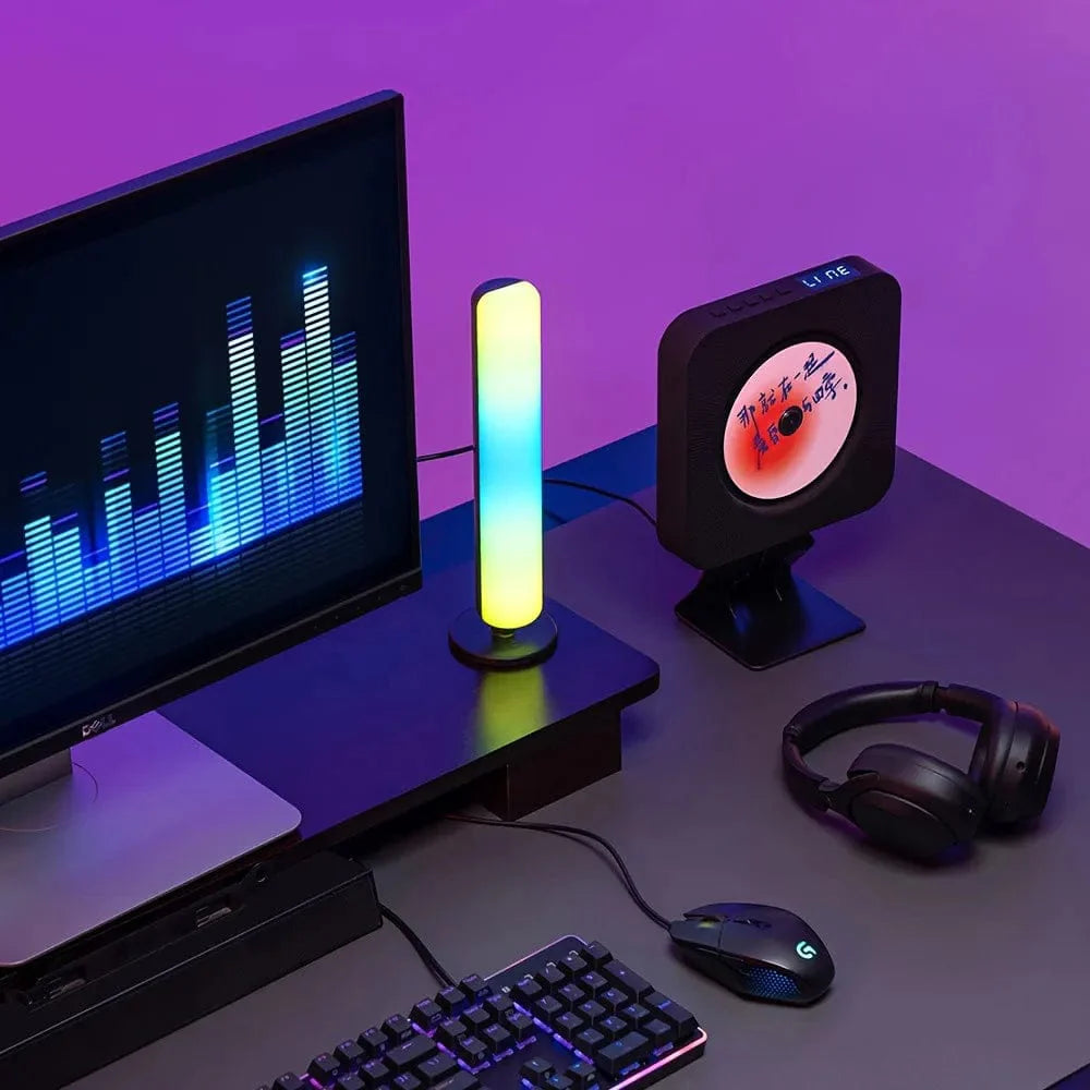 Showlu RGB Music Rhythm Pickup Light USB rechargeable desktop LED bar with colorful lighting for festive or decorative use
