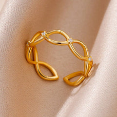 Ring for Women Stainless Steel Angel Feather Gold Color Rings Female Vintage Jewelry Finger Accessories Free Shipping Anillos - SHOWLU FASHION STORE
