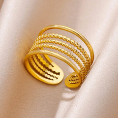 Ring for Women Stainless Steel Angel Feather Gold Color Rings Female Vintage Jewelry Finger Accessories Free Shipping Anillos - SHOWLU FASHION STORE