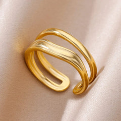 Ring for Women Stainless Steel Angel Feather Gold Color Rings Female Vintage Jewelry Finger Accessories Free Shipping Anillos - SHOWLU FASHION STORE
