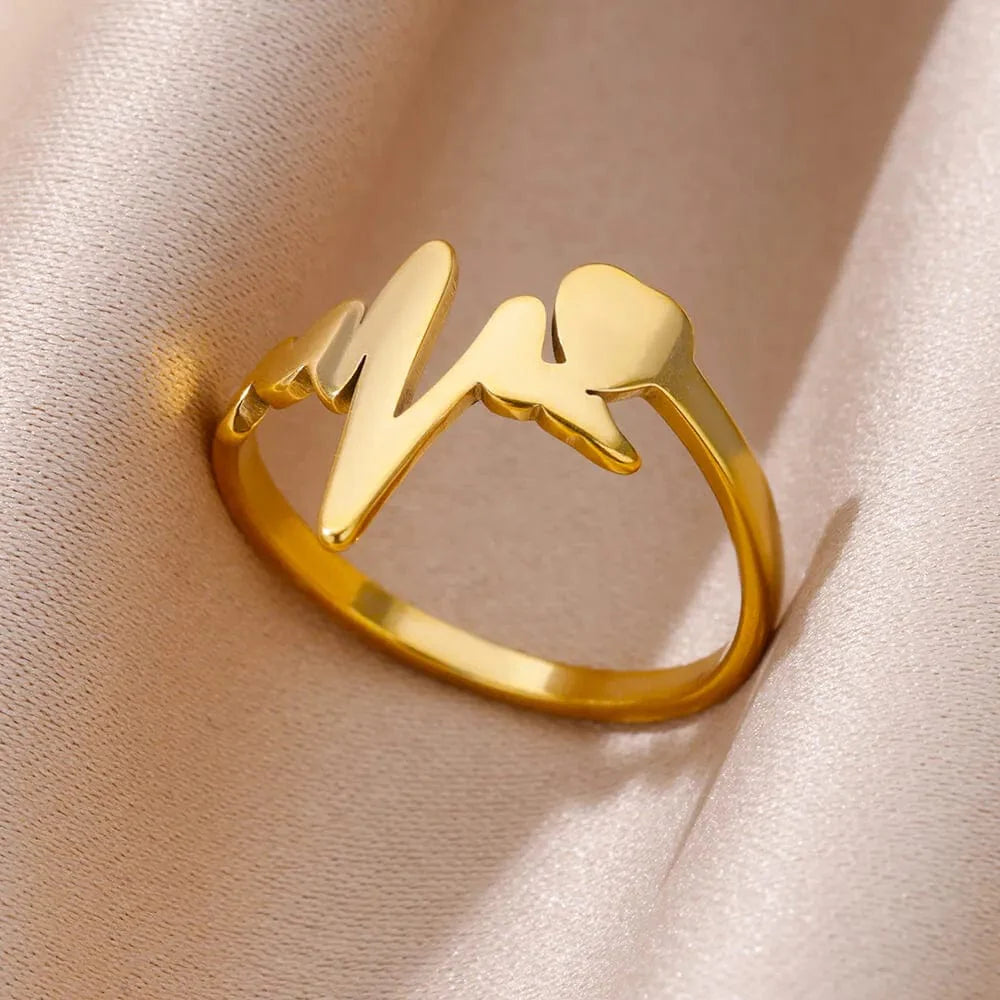 Showlu Women's vintage gold stainless steel angel feather ring, delicate jewelry accessory with intricate feather design.