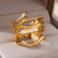 Ring for Women Stainless Steel Angel Feather Gold Color Rings Female Vintage Jewelry Finger Accessories Free Shipping Anillos - SHOWLU FASHION STORE