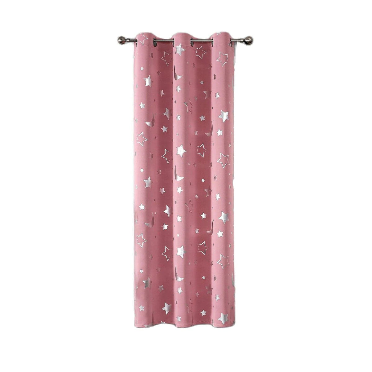 Room Darkening Curtains with Silver Star Moon for Boys Nursery Bedroom Blackout Kids Curtain Grommet Thermal Insulating Drapes - SHOWLU FASHION STORE