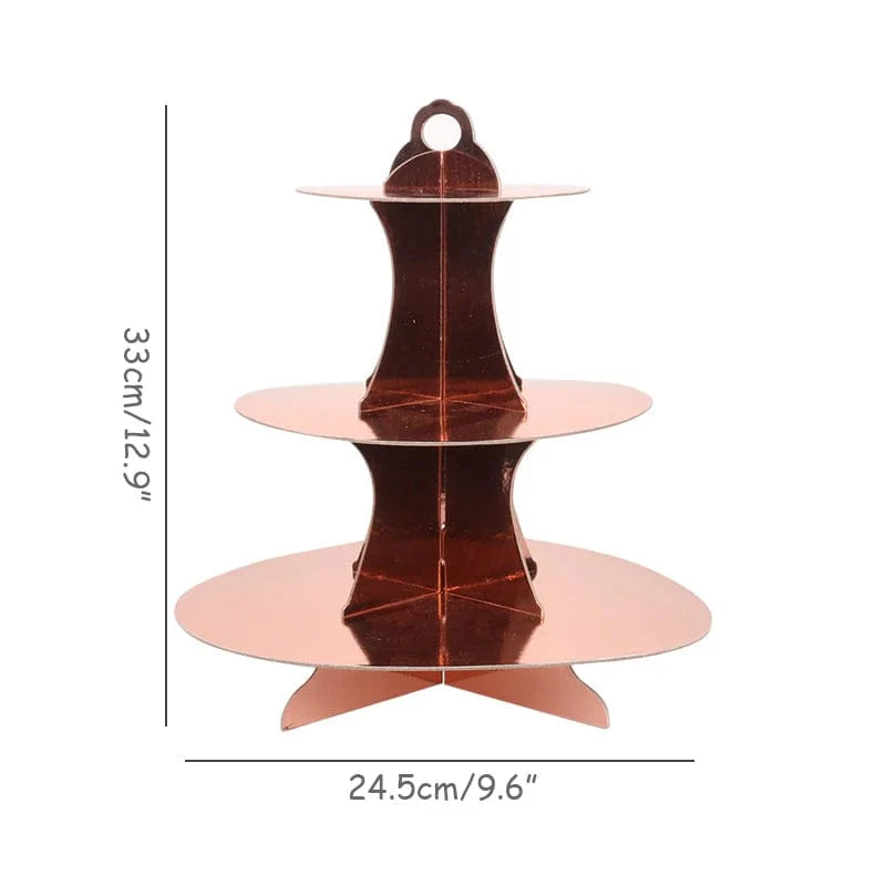 Rose gold disposable tableware set including paper plates, cups, and napkins for birthday parties and weddings.
