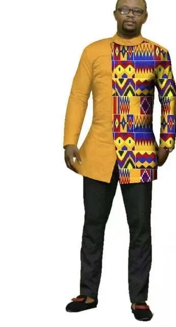 African Dashiki top and matching Bazin Riche wedding dress from SHOWLU FASHION STORE, featuring vibrant traditional African clothing.
