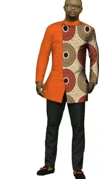 African Dashiki top and matching Bazin Riche wedding dress by SHOWLU FASHION STORE, featuring vibrant traditional African fabric and elegant design