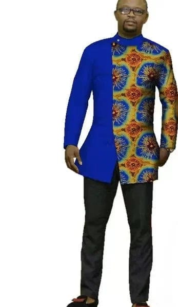 African Dashiki top and matching Bazin Riche wedding dress from SHOWLU FASHION STORE, featuring vibrant traditional African attire.