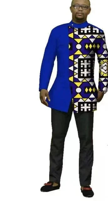 African Dashiki top and matching Bazin Riche wedding dress set by SHOWLU FASHION STORE, featuring vibrant traditional designs for men and women.