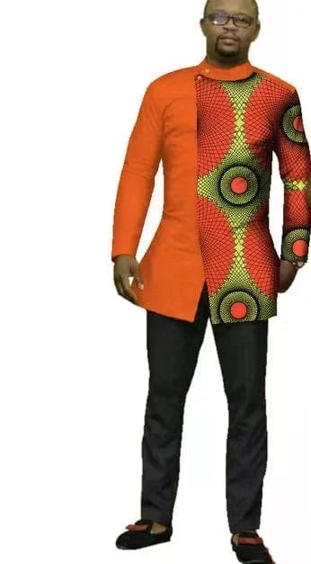 GuyaWax African Dashiki top and matching Bazin Riche wedding dress for couples, vibrant traditional African attire for special occasions