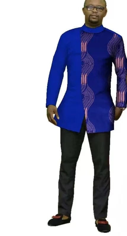 African Dashiki top and matching Bazin Riche wedding dress for couples, stylish traditional attire for special occasions.