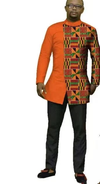 African Dashiki top and matching Bazin Riche wedding dress by SHOWLU FASHION STORE, traditional African attire for couples and special occasions.