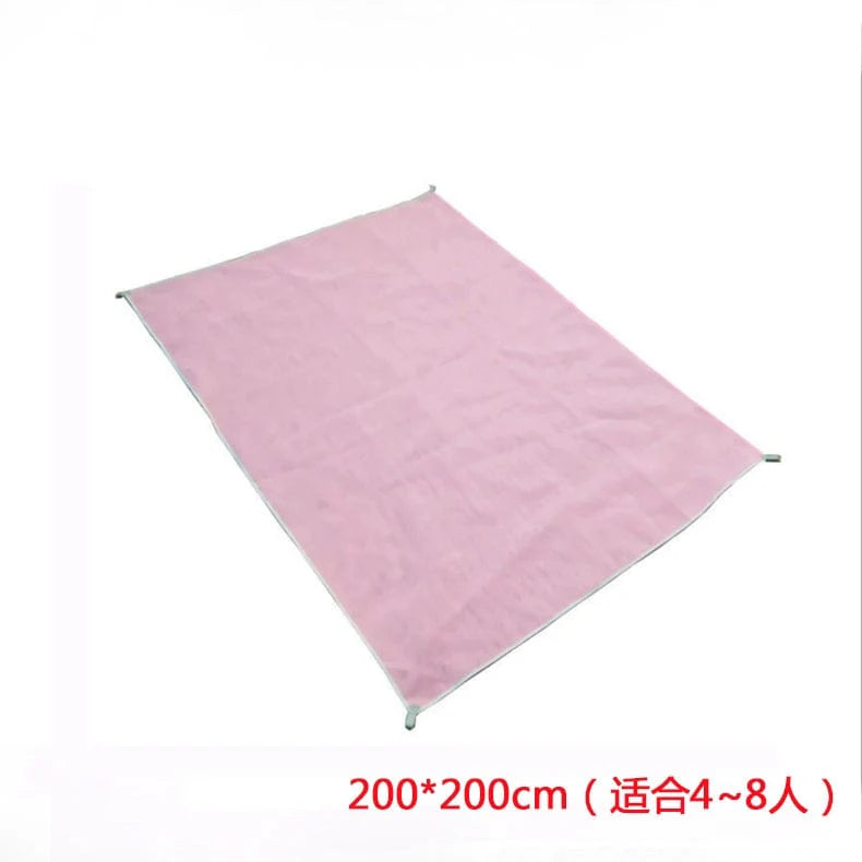Oversized Cool Far City Sand Free Beach Mat by Showlu Fashion Store, with magic sand leakage prevention, ideal for outdoor camping and seaside.