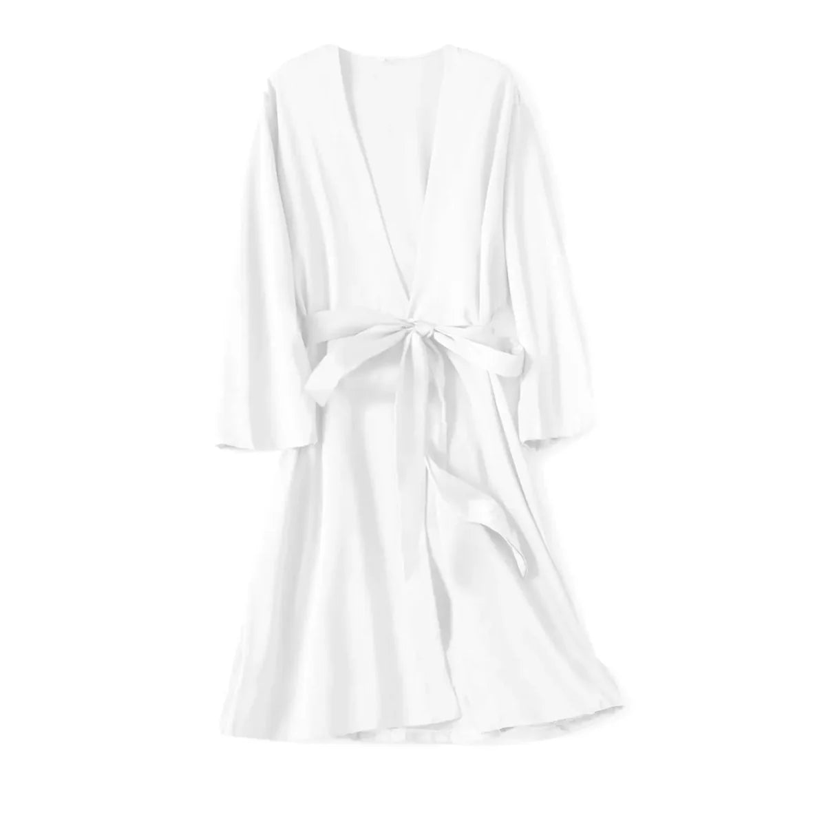 Showlu Women's silky satin short kimono bathrobe, ideal for bridal wedding, featuring a soft, luxurious fabric and elegant design.
