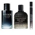 Savage and Valentine Milano Men's Woody Spicy Eau de Toilette 3-pack spray set, natural scent for men, 3 x 3.4 fl oz bottles