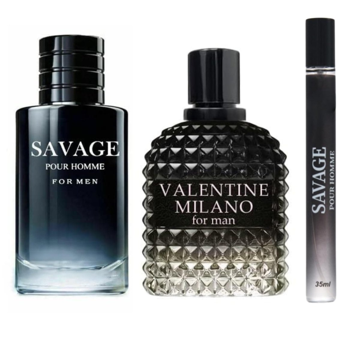 Savage and Valentine Milano Men's Woody Spicy Eau de Toilette 3-pack spray set, natural scent for men, 3 x 3.4 fl oz bottles