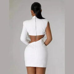 Sexy Club Party Night Pearl String Dresses for Women Skinny Slim Full Sleeve Elegant Dress Birthday Party Vestidos Mini Dresses - SHOWLU FASHION STORE