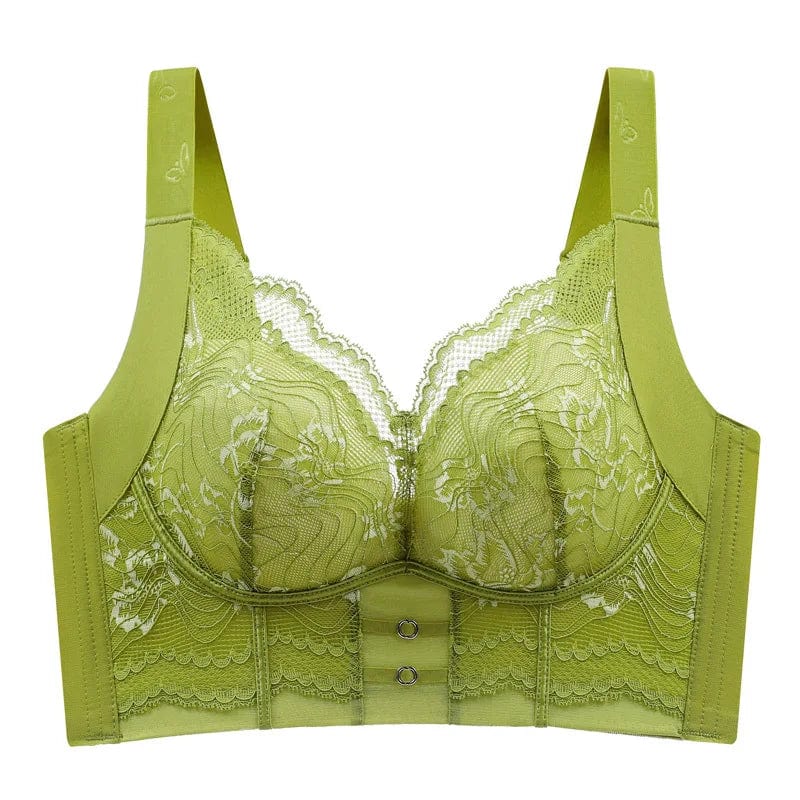 Showlu Fashion NUYIMEI lace push-up bra with wide straps, wire-free, comfortable, large size, sexy lace design, and anti-expansion fit.