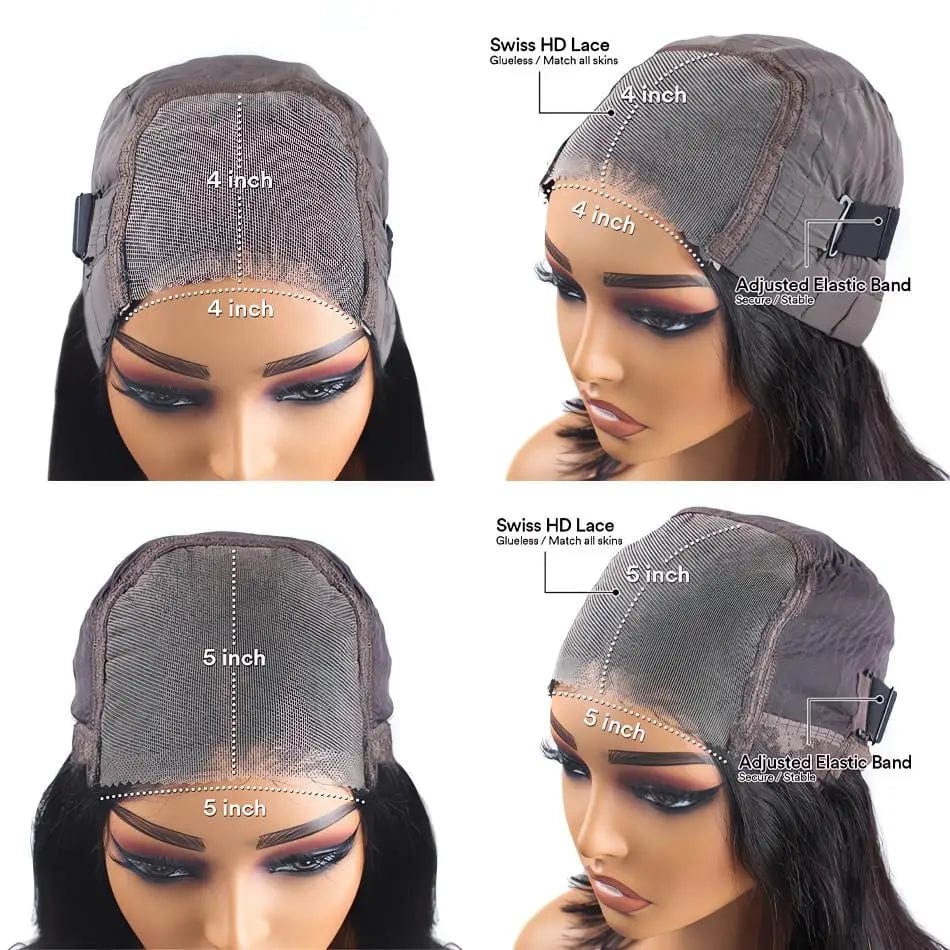 SHOWLU FASHION short straight bob wig with 4x4 HD lace, human hair, glueless closure, natural-looking lace frontal wig.