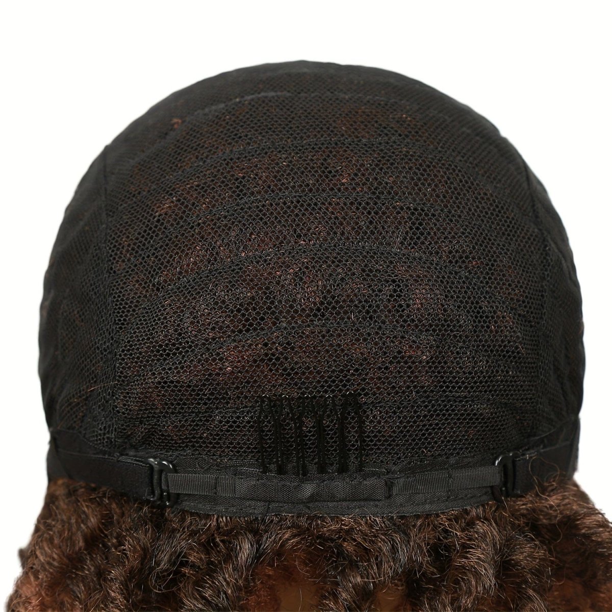 SHOWLU FASHION short dreadlock wig with 6-inch afro curly faux locs, featuring twisted braids and ombre synthetic hair.