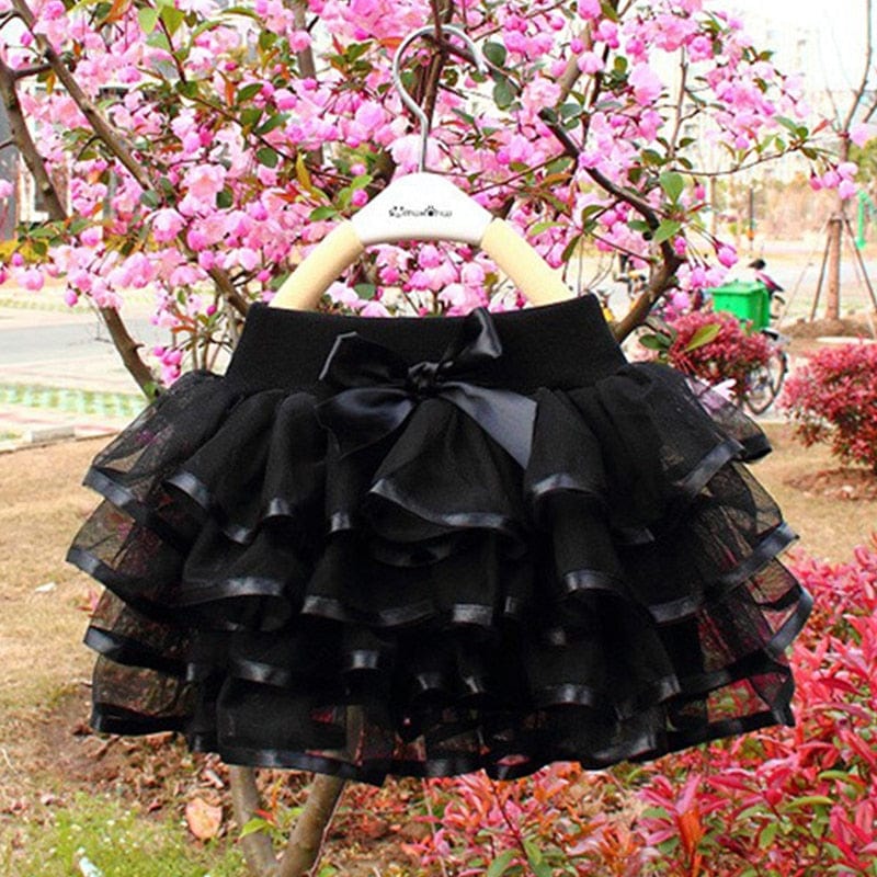 Showlu Fashion Store 0 0011 black / 4T Baby Girl Mini Tutu Skirts Summer Kids Rainbown Pettiskirts Little Girls Evening Party Tulle Dress Children Ballet Dance Clothes