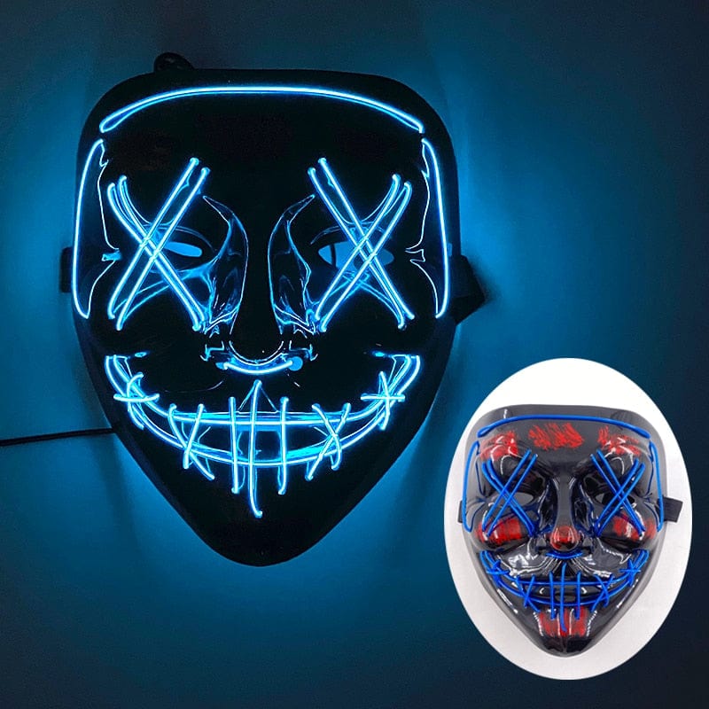  Showlu Fashion Store 0 01 Blue Wireless Halloween Neon Led Purge Mask Masquerade Carnival Party Masks Light Luminous In The Dark Cosplay Costume Supplies