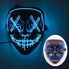  Showlu Fashion Store 0 01 Blue Wireless Halloween Neon Led Purge Mask Masquerade Carnival Party Masks Light Luminous In The Dark Cosplay Costume Supplies