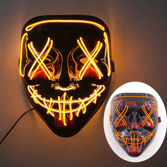  Showlu Fashion Store 0 01 Orange Wireless Halloween Neon Led Purge Mask Masquerade Carnival Party Masks Light Luminous In The Dark Cosplay Costume Supplies