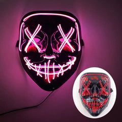  Showlu Fashion Store 0 01 Pink Wireless Halloween Neon Led Purge Mask Masquerade Carnival Party Masks Light Luminous In The Dark Cosplay Costume Supplies