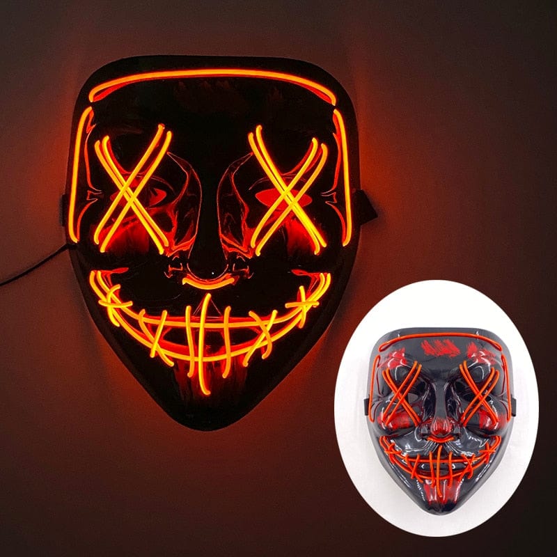  Showlu Fashion Store 0 01 Red Wireless Halloween Neon Led Purge Mask Masquerade Carnival Party Masks Light Luminous In The Dark Cosplay Costume Supplies