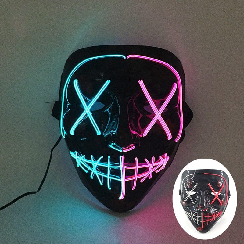  Showlu Fashion Store 0 02 Wireless Halloween Neon Led Purge Mask Masquerade Carnival Party Masks Light Luminous In The Dark Cosplay Costume Supplies