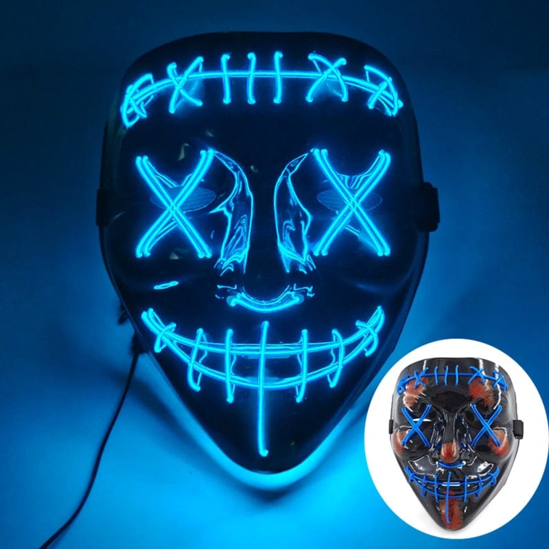  Showlu Fashion Store 0 05 Wireless Halloween Neon Led Purge Mask Masquerade Carnival Party Masks Light Luminous In The Dark Cosplay Costume Supplies