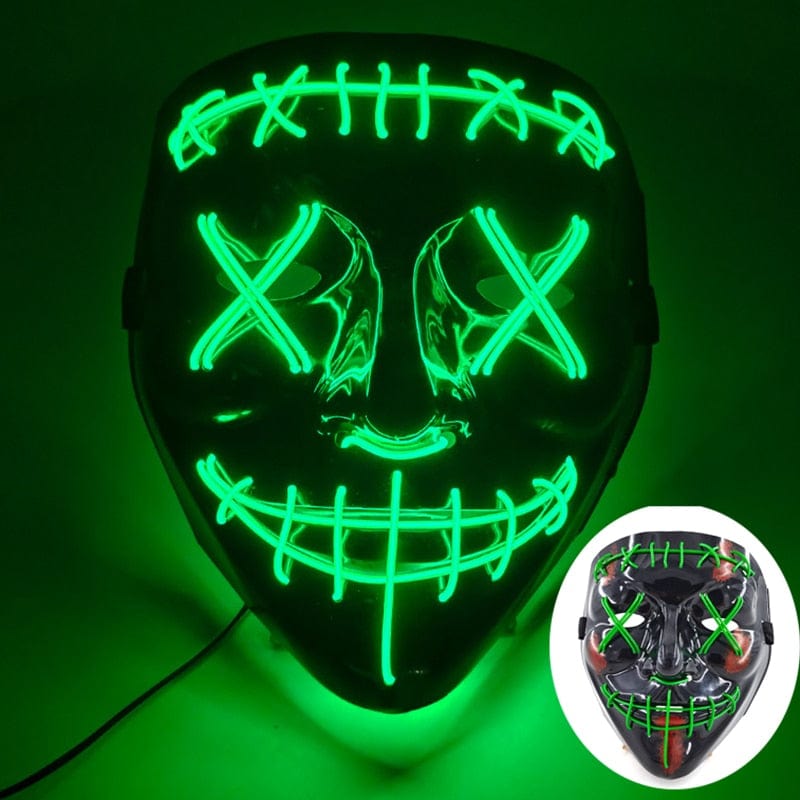  Showlu Fashion Store 0 06 Wireless Halloween Neon Led Purge Mask Masquerade Carnival Party Masks Light Luminous In The Dark Cosplay Costume Supplies