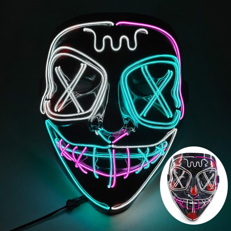  Showlu Fashion Store 0 07 Wireless Halloween Neon Led Purge Mask Masquerade Carnival Party Masks Light Luminous In The Dark Cosplay Costume Supplies