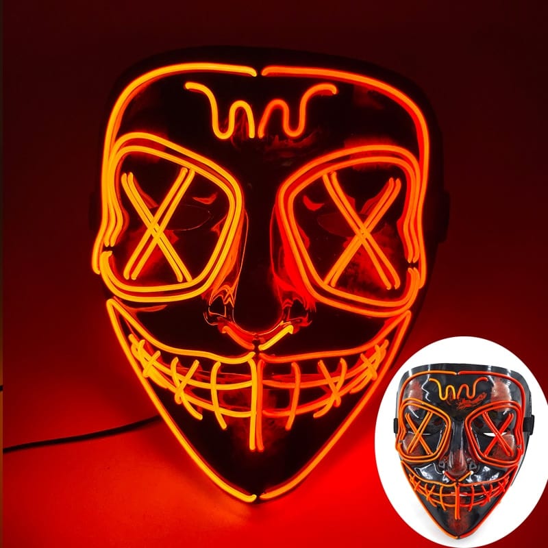  Showlu Fashion Store 0 08 Wireless Halloween Neon Led Purge Mask Masquerade Carnival Party Masks Light Luminous In The Dark Cosplay Costume Supplies