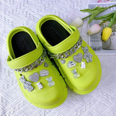 Showlu Fashion Store 0 09-green / 36-37(foot 230mm) Fashion Charms Sandals 2023 New Clog Shoes Outdoor Women Slippers Thick Sole High Quality Summer Sandals For Girls