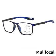  Showlu Fashion Store 0 1.0 / MUL-darkblue TR90 Anti-blue Light Multifocal Reading Glasses Men Women Progressive Near Far Eyewear Ultralight Sports Farsight Eyeglasses