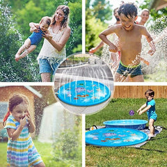 Showlu Fashion Store 0 100/170 CM Children Play Water Mat Summer Beach Inflatable Water Spray Pad Outdoor Game Toy Lawn Swimming Pool Mat Kids Toys