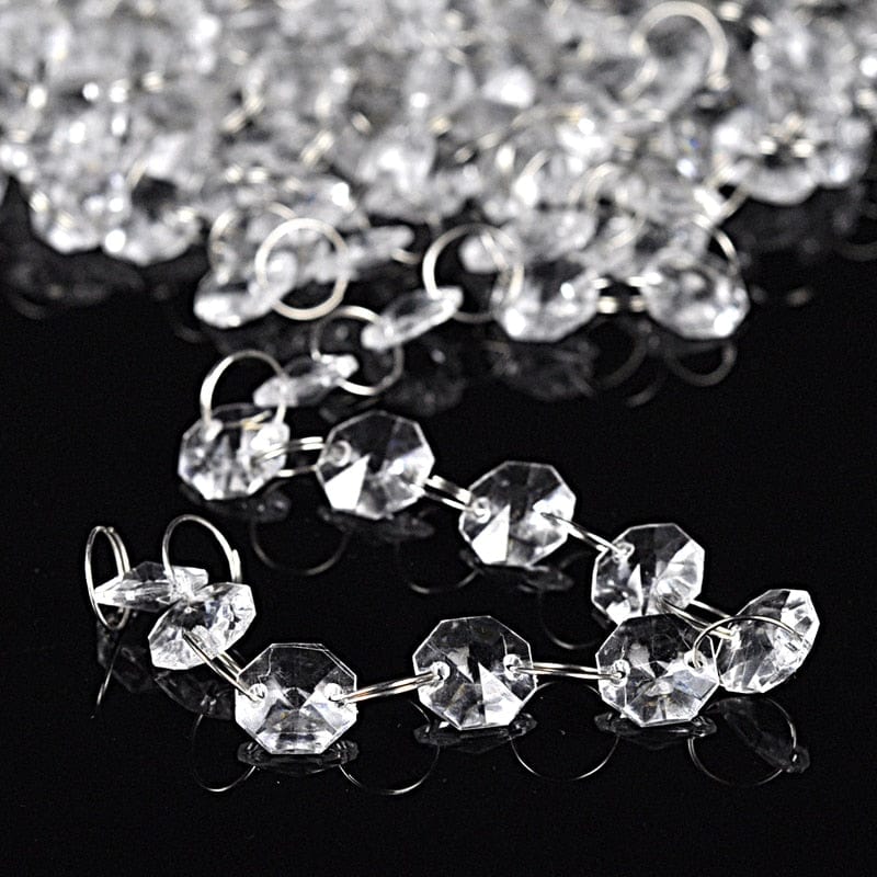 Showlu Fashion Store 0 10m Transparent Acrylic Crystal Window Christmas Party Decoration Garland Curtain Pendant Romantic Wedding Decoration