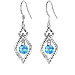 Showlu Fashion Store 0 12 925 Sterling Silver New Woman Fashion Jewelry High Quality Blue Pink White Purple Crystal Zircon Hot Selling Earrings