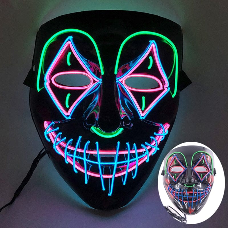  Showlu Fashion Store 0 12 Wireless Halloween Neon Led Purge Mask Masquerade Carnival Party Masks Light Luminous In The Dark Cosplay Costume Supplies