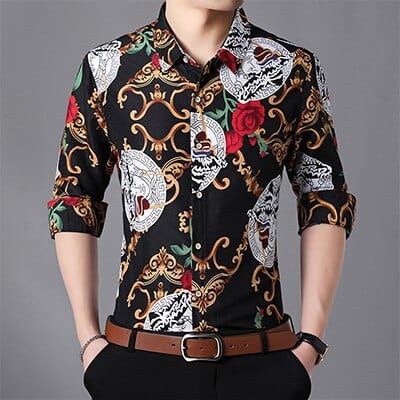 Showlu Fashion Store 0 1209 / Asian M 45kg-55kg Spring Autumn New Arrival Men&#39;s Shirt Fashion Printed Long Sleeve Casual Social Shirts Men Business Office Plus Size 6XL 7XL