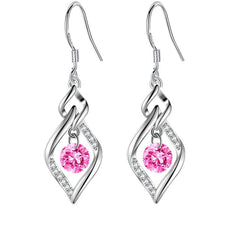 Showlu Fashion Store 0 13 925 Sterling Silver New Woman Fashion Jewelry High Quality Blue Pink White Purple Crystal Zircon Hot Selling Earrings