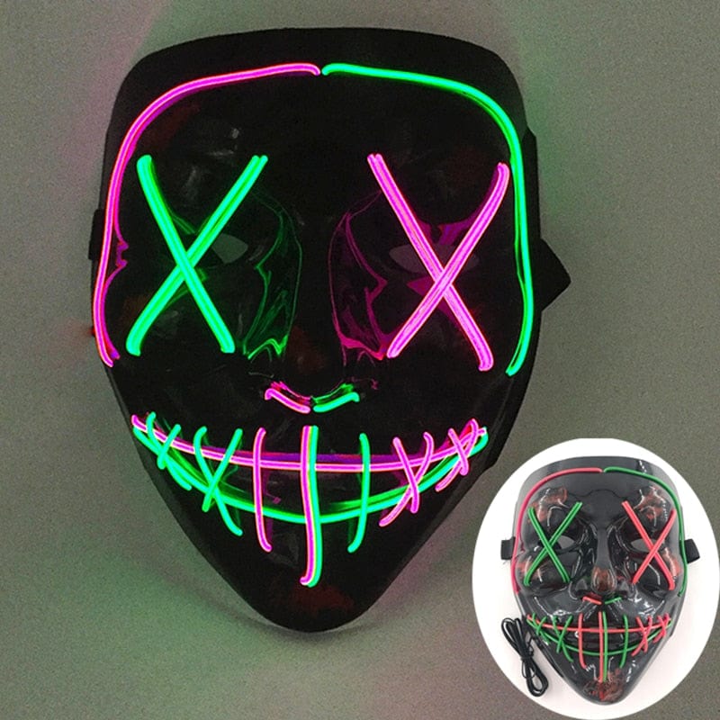  Showlu Fashion Store 0 13 Wireless Halloween Neon Led Purge Mask Masquerade Carnival Party Masks Light Luminous In The Dark Cosplay Costume Supplies