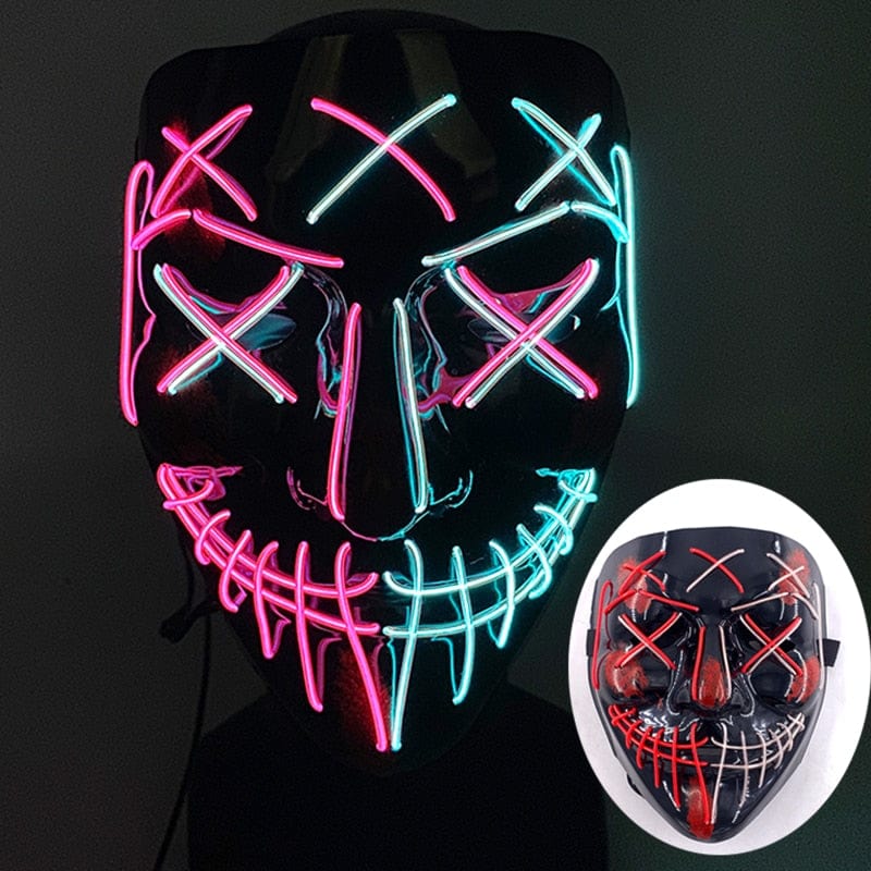  Showlu Fashion Store 0 14 Wireless Halloween Neon Led Purge Mask Masquerade Carnival Party Masks Light Luminous In The Dark Cosplay Costume Supplies